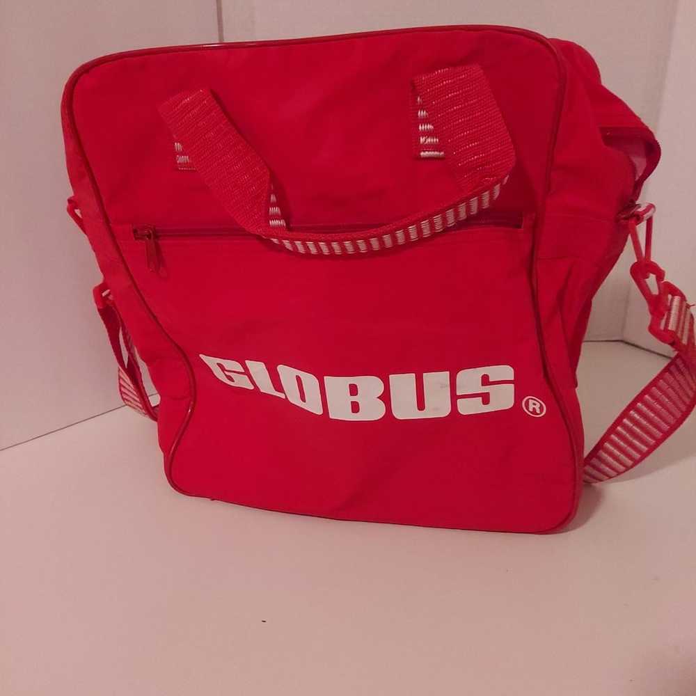 Vintage Globus Red Travel Shoulder Tote Bag - image 4