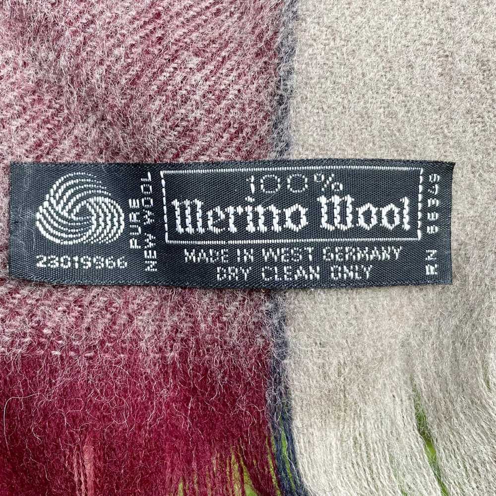 Vintage Plaid Merino Wool Scarf - image 2