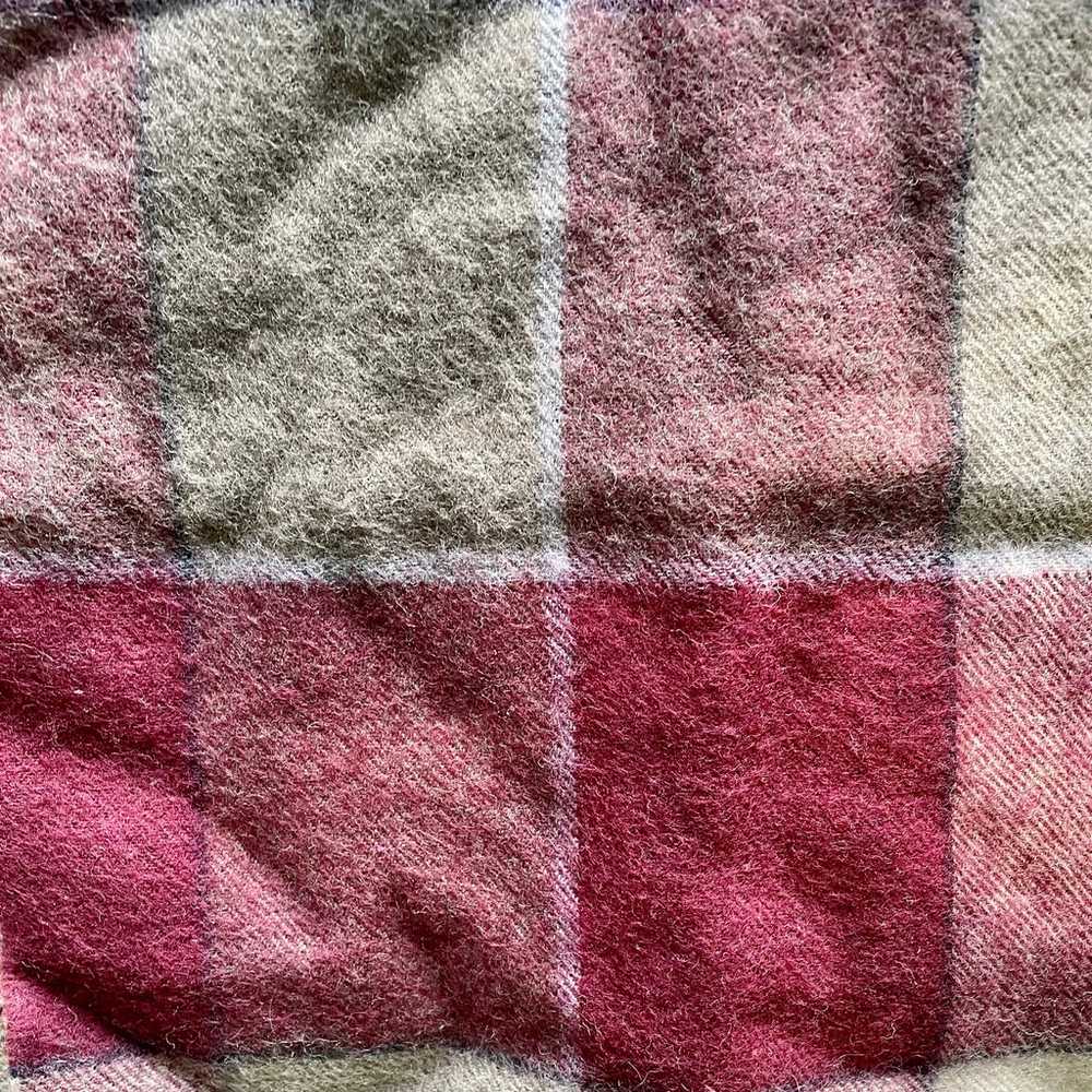 Vintage Plaid Merino Wool Scarf - image 3