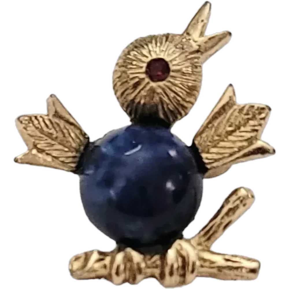 Sarah Coventry Blue Stone Bird Lapel Scatter Pin,… - image 1