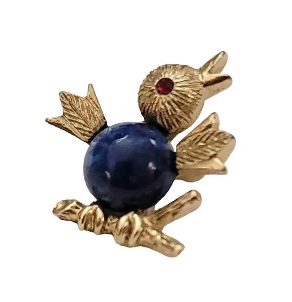 Sarah Coventry Blue Stone Bird Lapel Scatter Pin,… - image 2