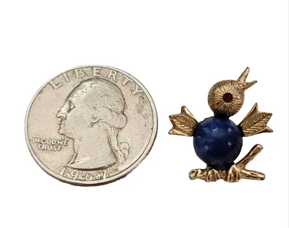 Sarah Coventry Blue Stone Bird Lapel Scatter Pin,… - image 5