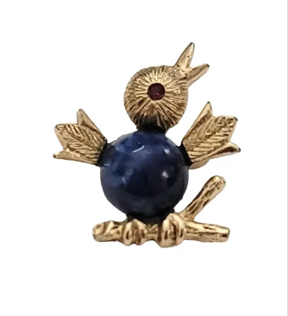Sarah Coventry Blue Stone Bird Lapel Scatter Pin,… - image 7