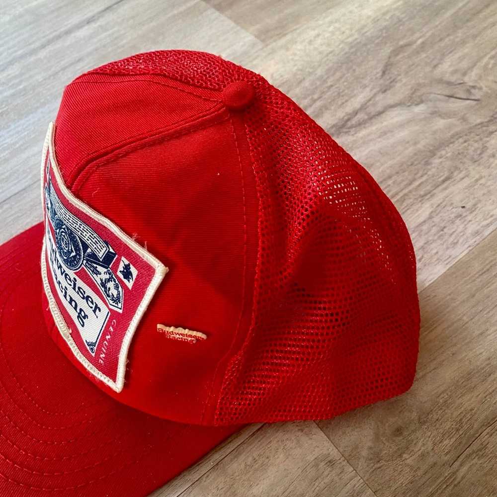 Vintage Budweiser Racing Patch/Pin Hat - image 2