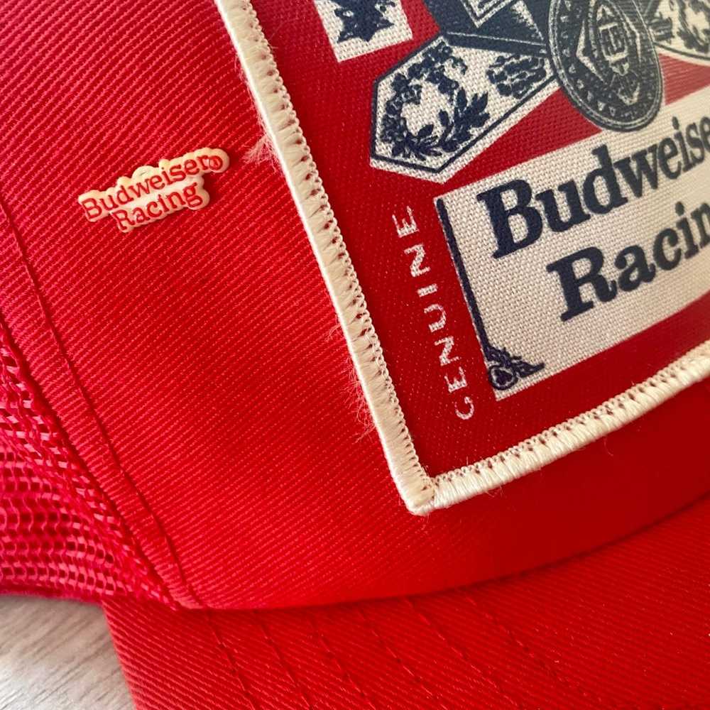 Vintage Budweiser Racing Patch/Pin Hat - image 3