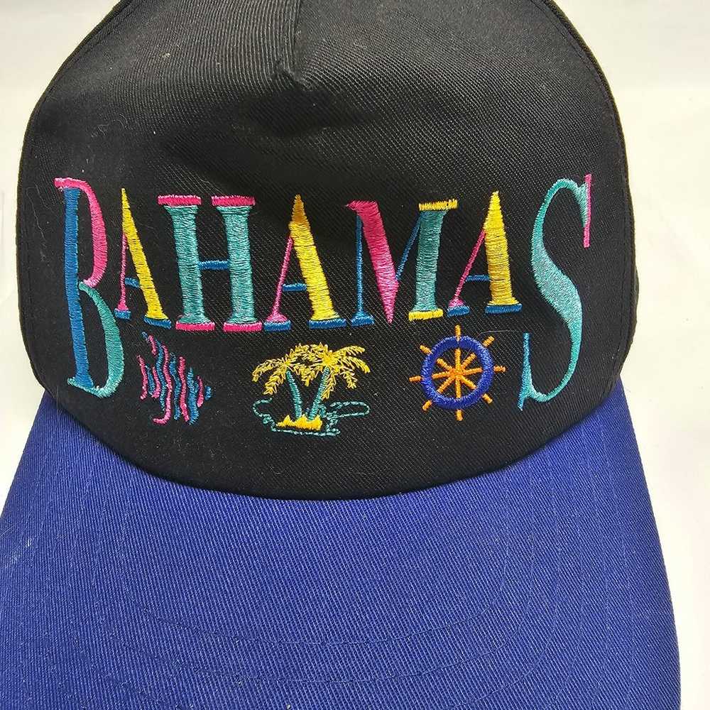 Vintage Snapback Bahamas Hat Trucker 80s Retro St… - image 2