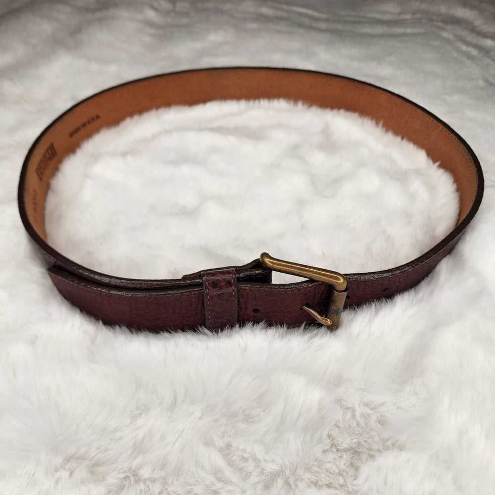 Duluth Brown Pebbled Leather Belt 32" Vintage Mens - image 1