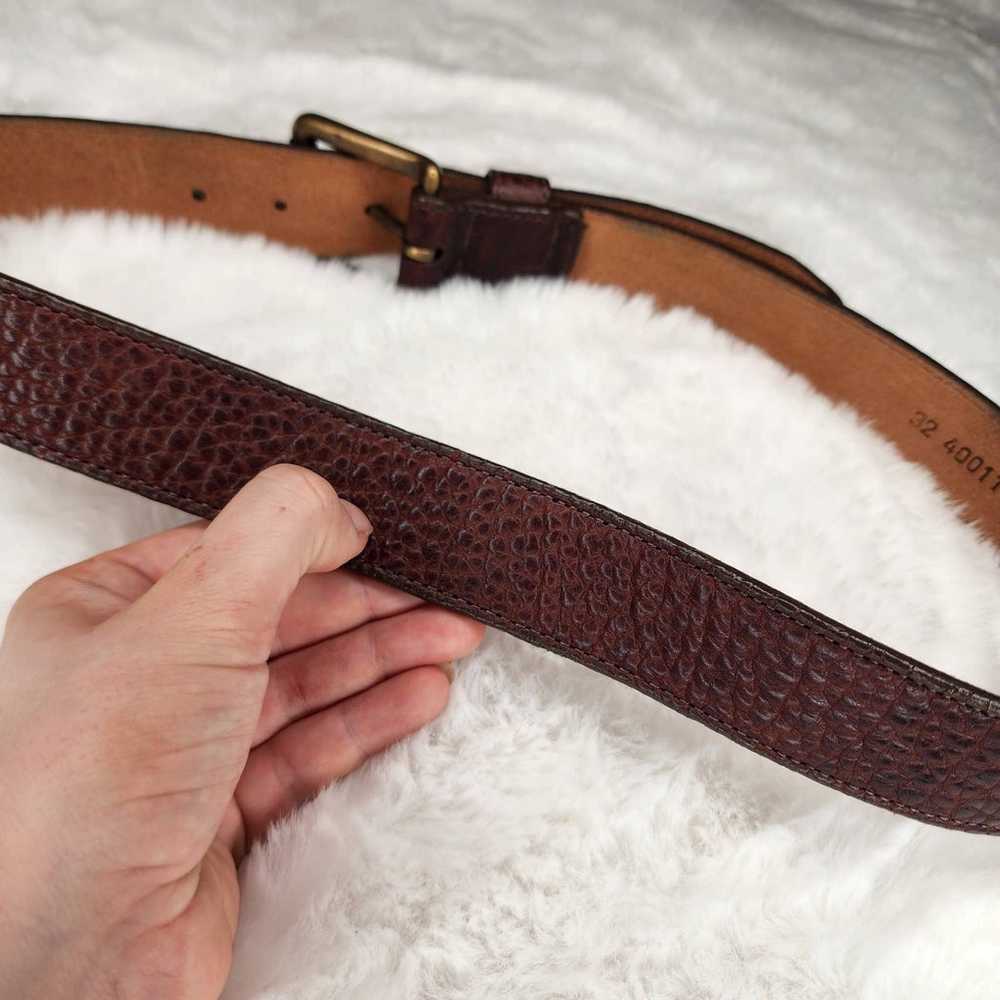 Duluth Brown Pebbled Leather Belt 32" Vintage Mens - image 4