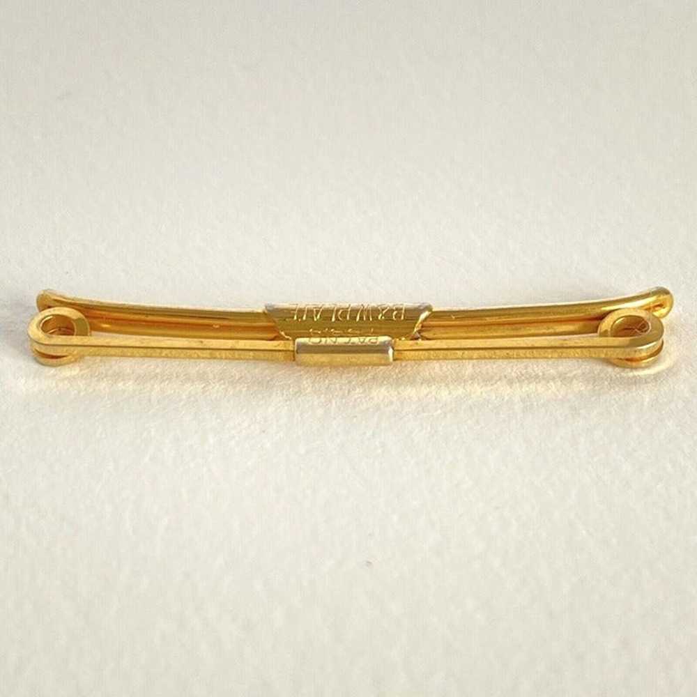 c1930 Mens Swank B&W Plate Collar Bar Stay Gold P… - image 3