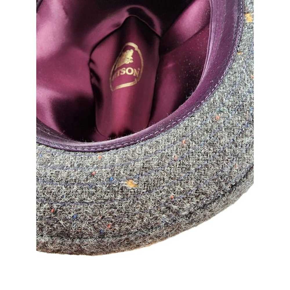 Vintage Stetson Homburg Fedora 100% Wool Hat Grey… - image 10