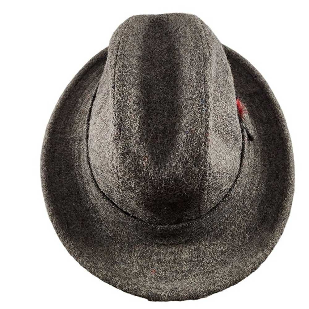 Vintage Stetson Homburg Fedora 100% Wool Hat Grey… - image 4