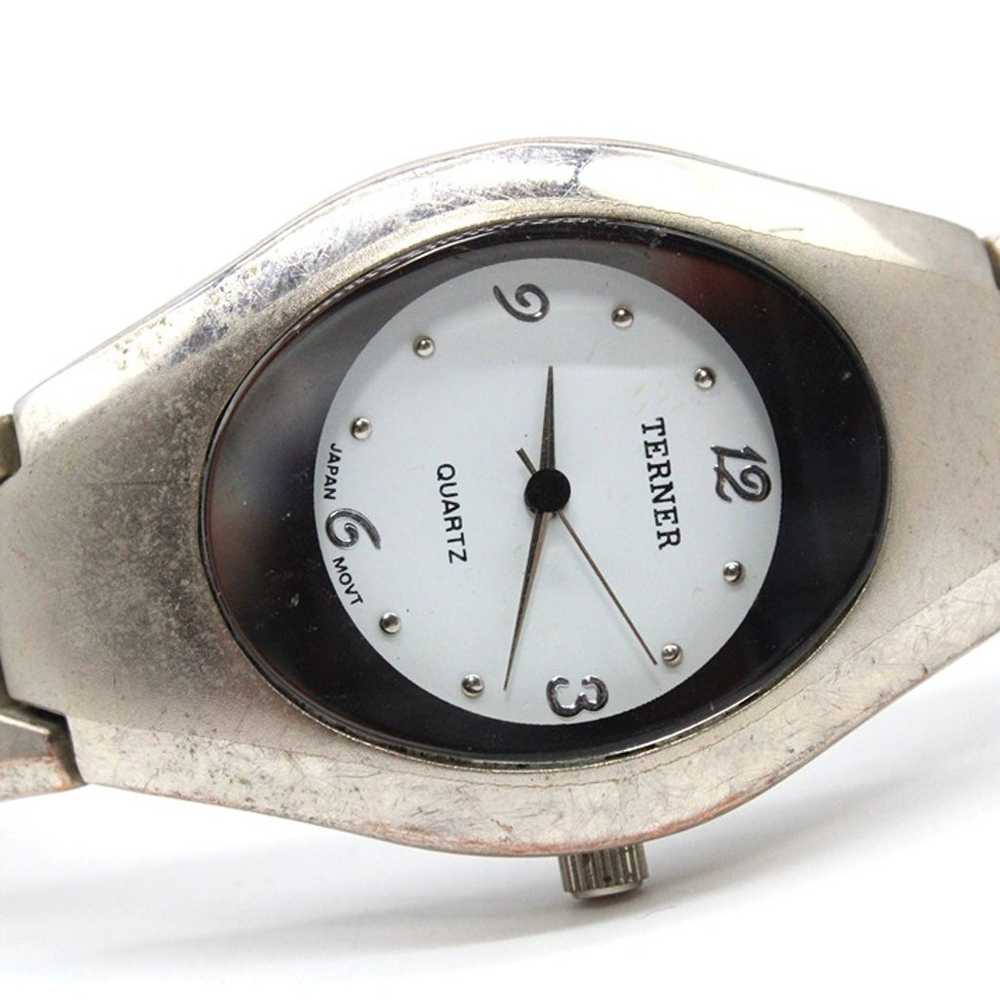 Vintage Bijoux Terner Watch Mens Silver Tone Clas… - image 6