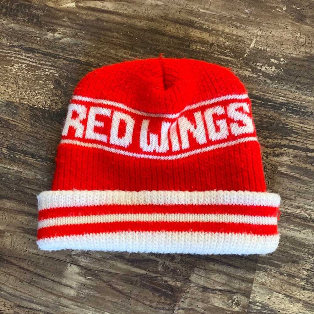 Vintage 1990s Detroit Redwings Spellout Hockey Be… - image 2