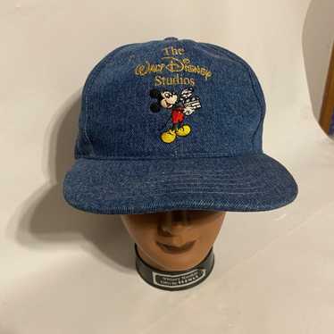 Vintage Walt Disney Studios Blue Denim Snapback H… - image 1