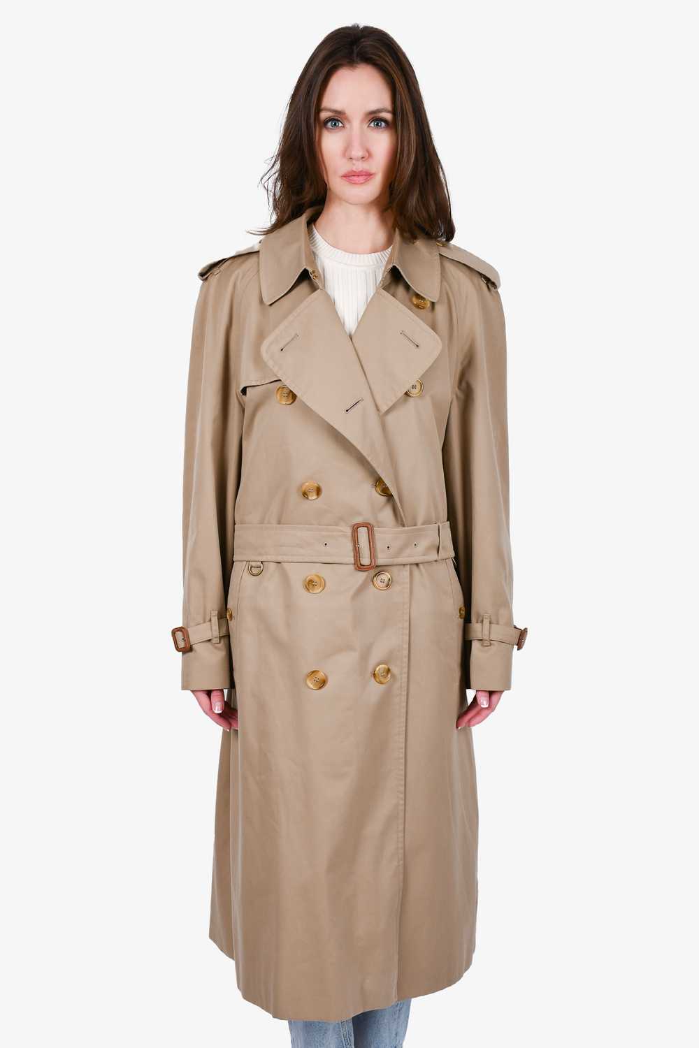 Burberrys Beige Wool Vintage Belted Trench Coat S… - image 1