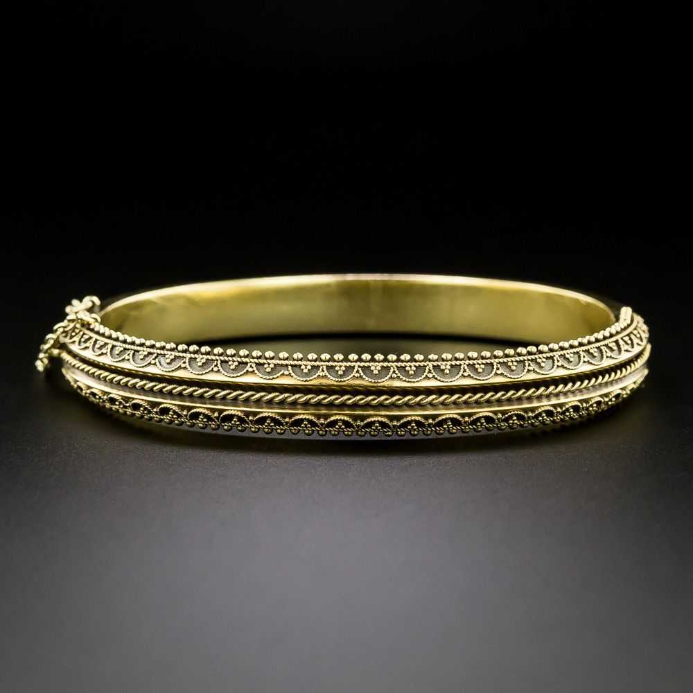Victorian Etruscan Revival Bangle Bracelet - image 1
