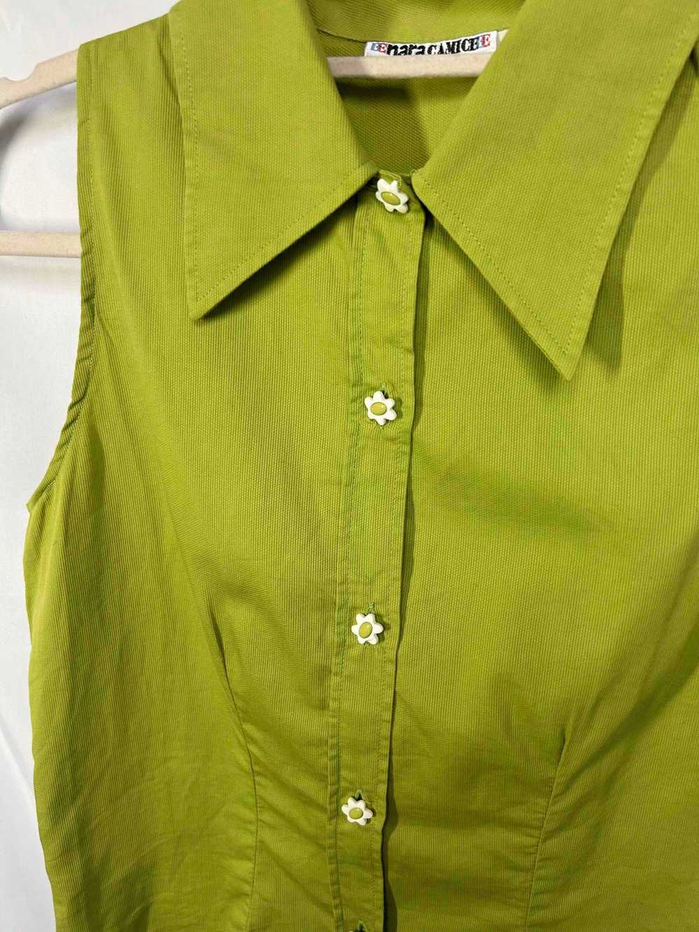 Sleeveless cotton shirt - Vintage sleeveless blou… - image 3