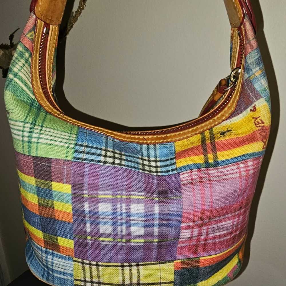 Hobo Bag Picnic Ant Madras Plaid Vintage - image 2