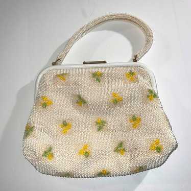 VNTG unique floral beaded handbag