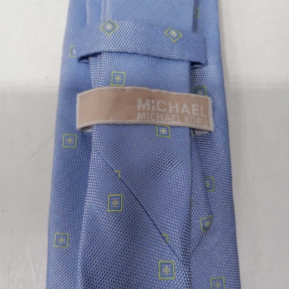 Michael Kors Blue Square Pattern Necktie - image 3