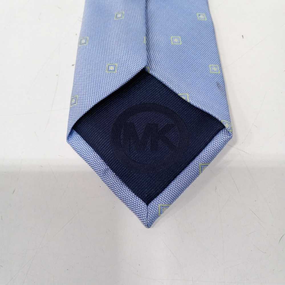 Michael Kors Blue Square Pattern Necktie - image 4