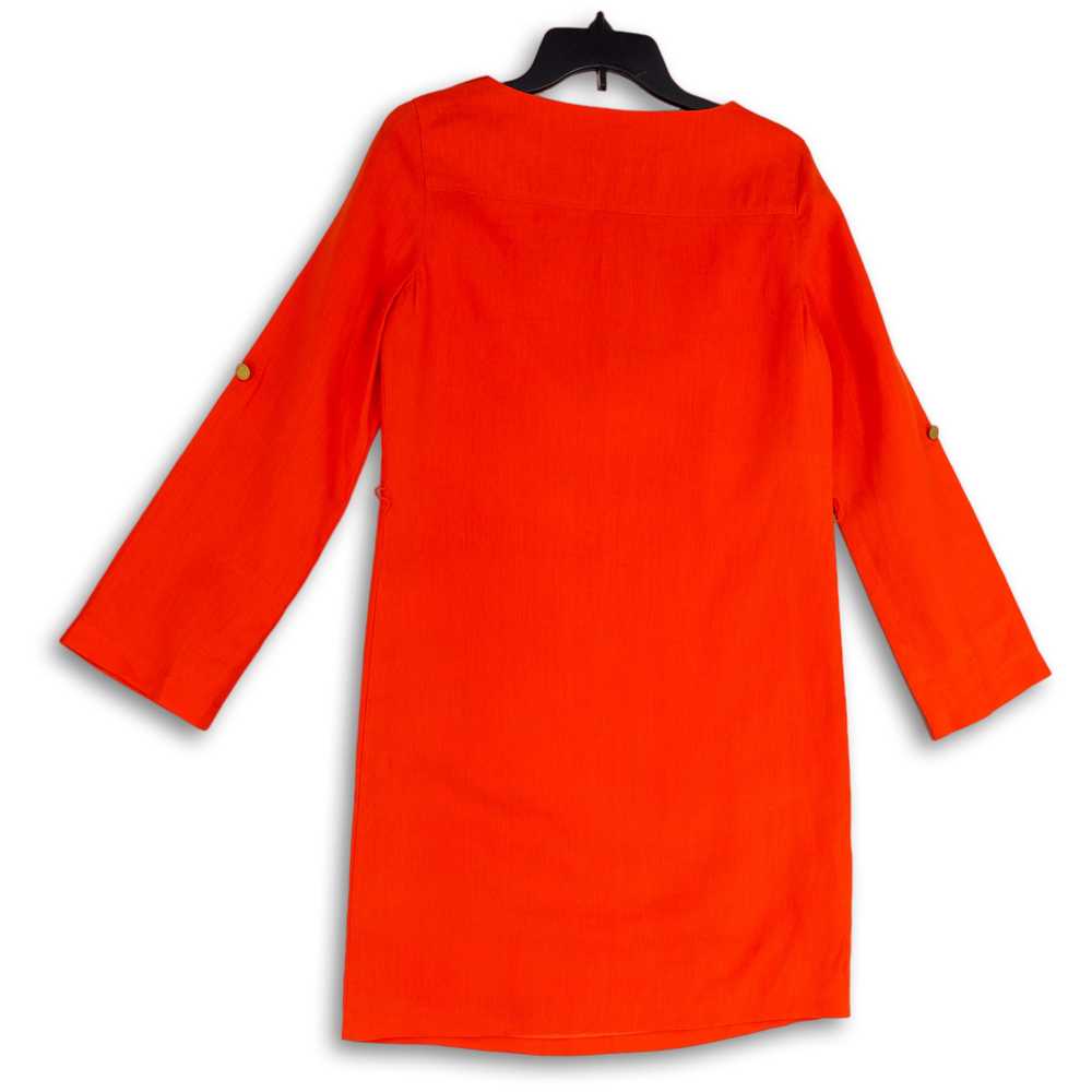 Tory Burch Womens Orange Long Sleeve Keyhole Neck… - image 2