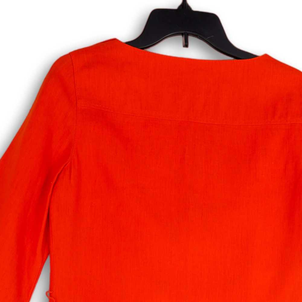 Tory Burch Womens Orange Long Sleeve Keyhole Neck… - image 4