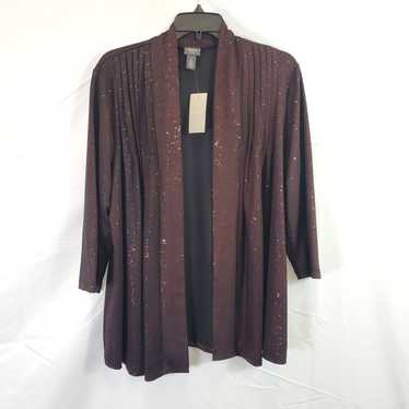 Chico's Open Front Mixed Textured Knit Cardigan Sweater Jacket ~ Size 2  Size L - $26 - From Ginny
