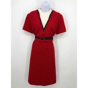 EUC Vintage Red & White Pat Perkins A-Line Dress w