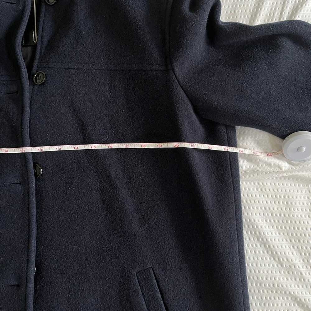 J Percy vintage navy hooded merino wool coat size… - image 3