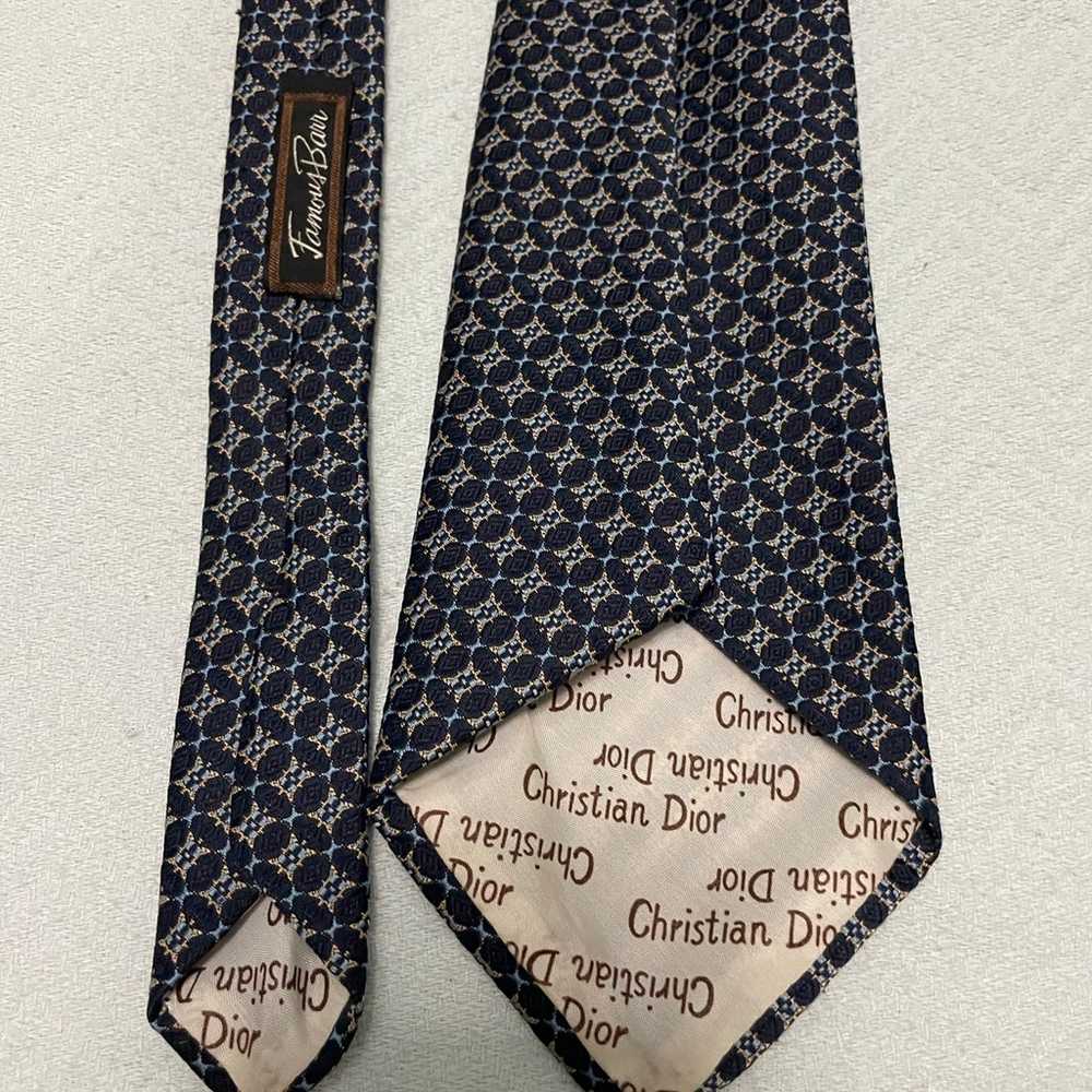 Christian Dior  Silk Tie Vintage Men's Blue/Gold … - image 4