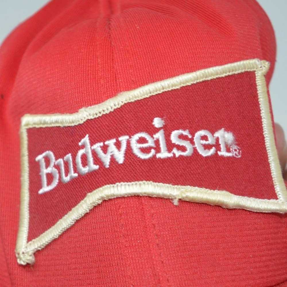 Vintage Budweiser Hat 80s Snapback Trucker 5-Pane… - image 8