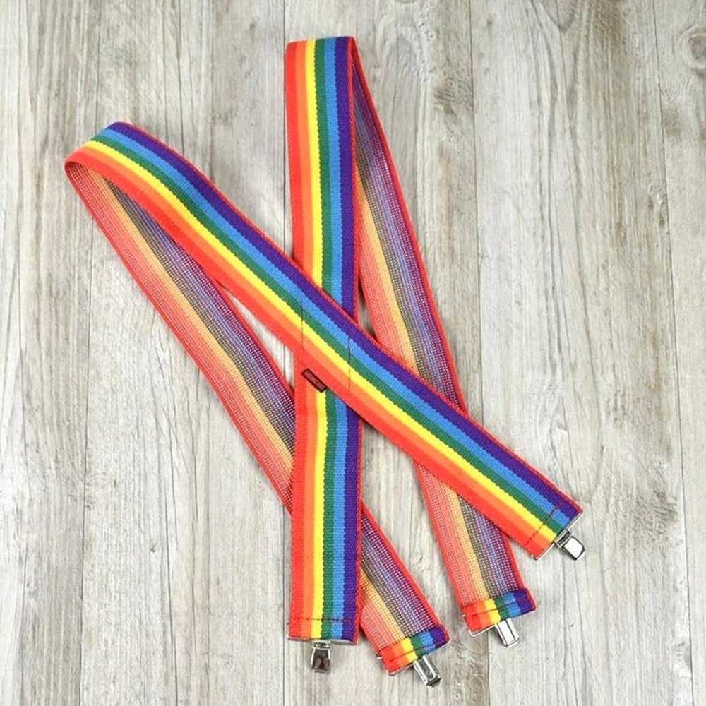 Vintage 2” 70s Honcho Rainbow Suspenders Pride Mo… - image 2