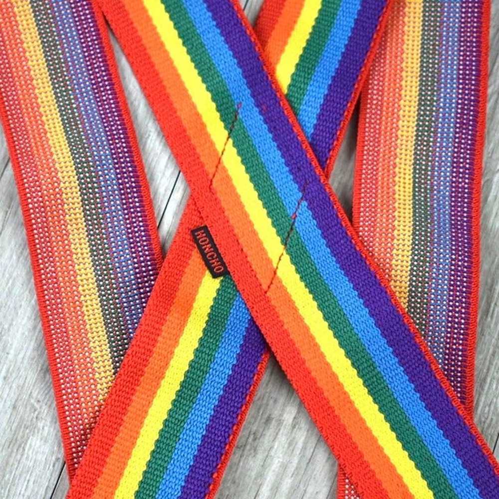 Vintage 2” 70s Honcho Rainbow Suspenders Pride Mo… - image 3