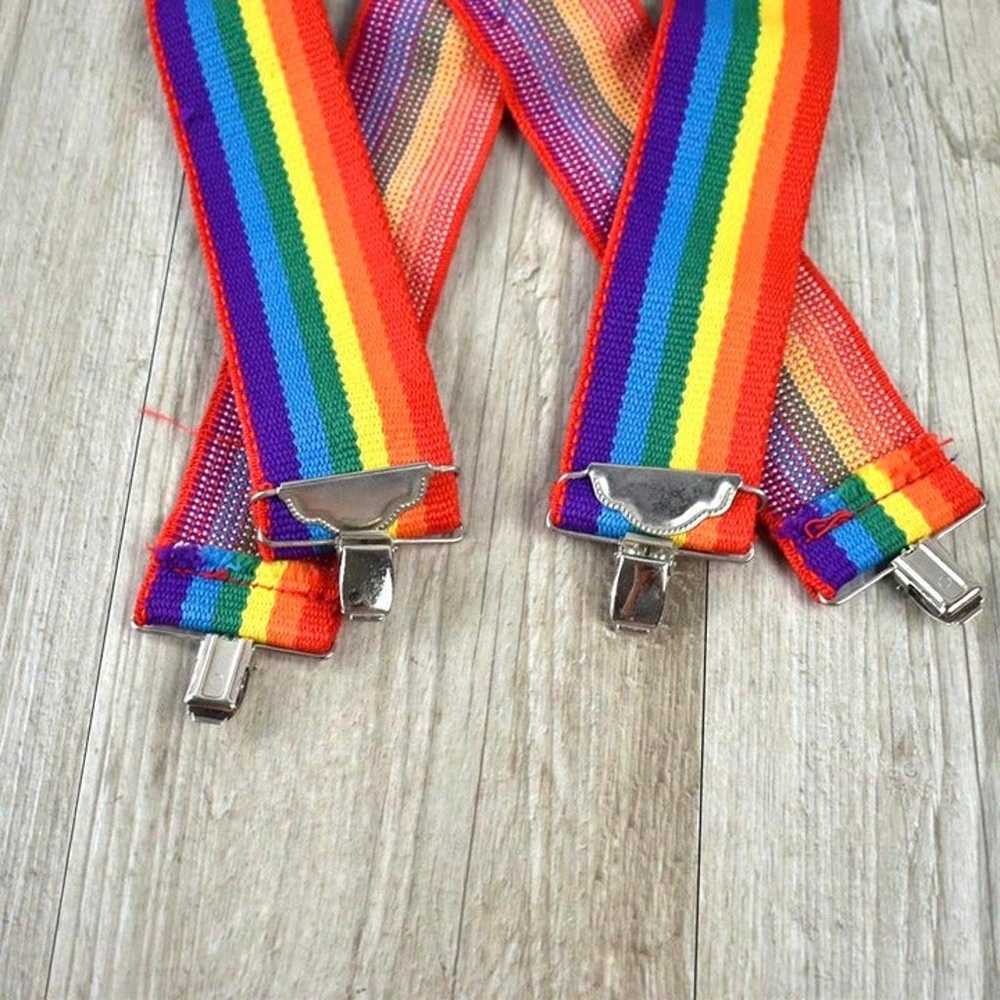 Vintage 2” 70s Honcho Rainbow Suspenders Pride Mo… - image 4