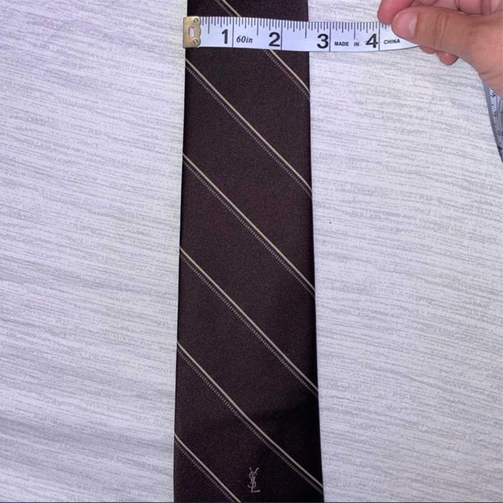 Yves Saint Laurent Vintage Brown Striped Tie Men … - image 6
