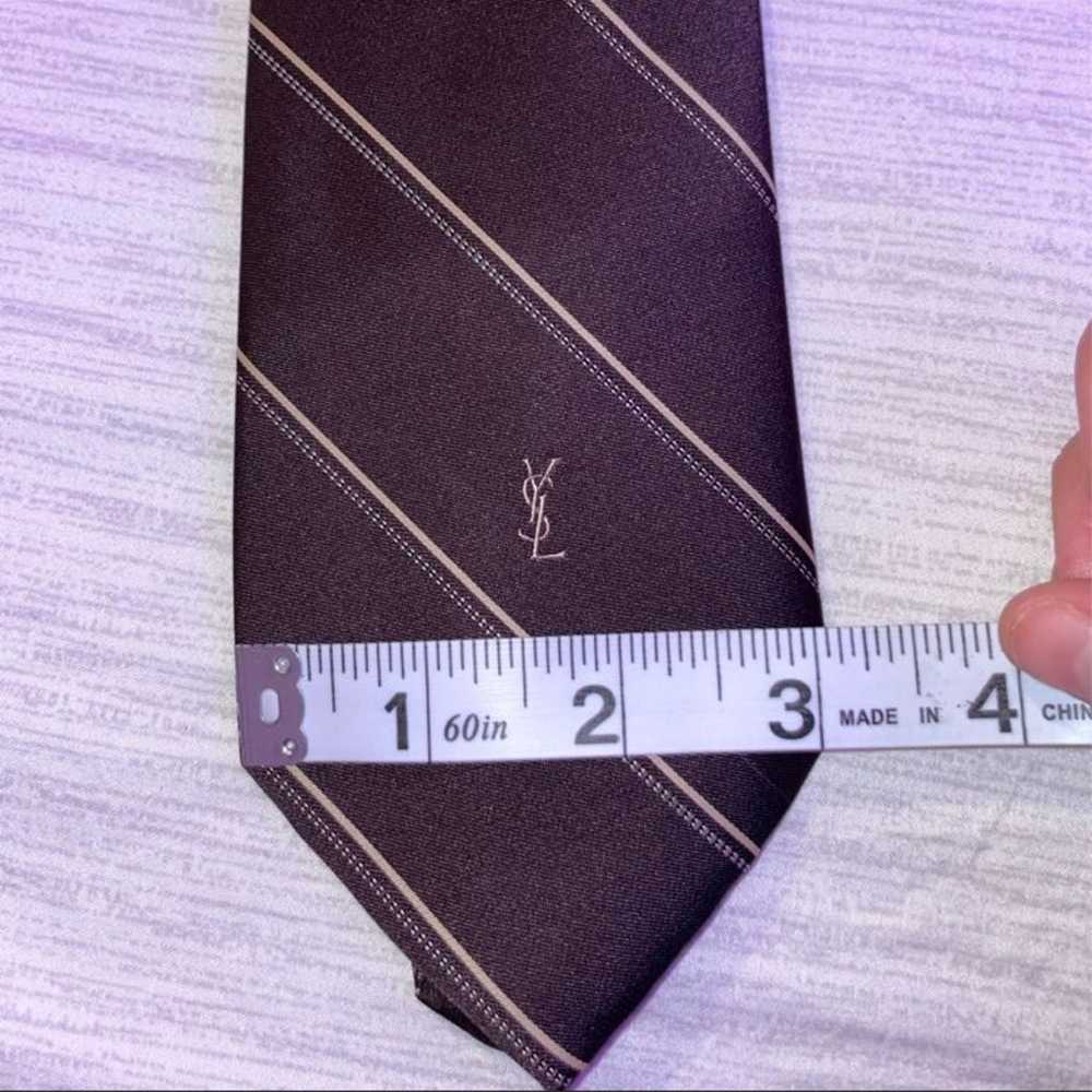 Yves Saint Laurent Vintage Brown Striped Tie Men … - image 7