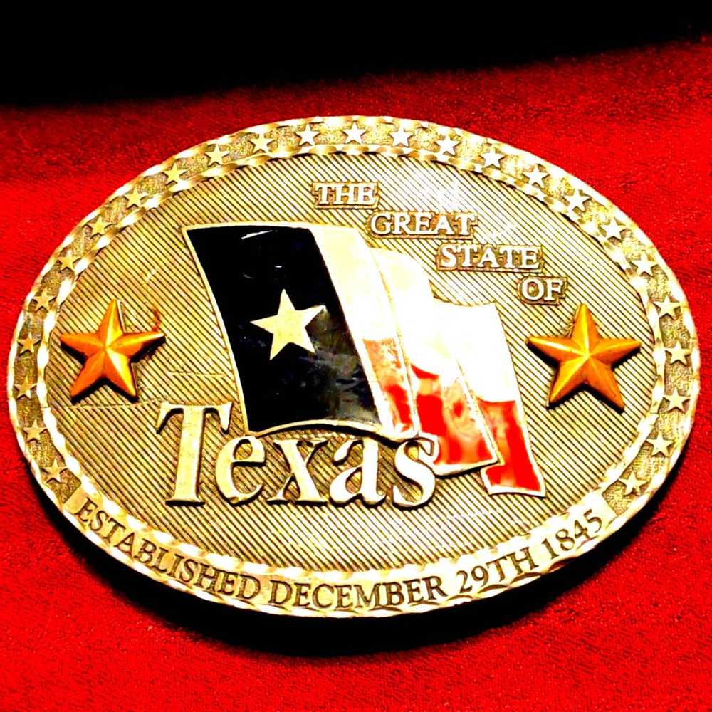 Men's vintage belt buckle~The great state of Texa… - image 1