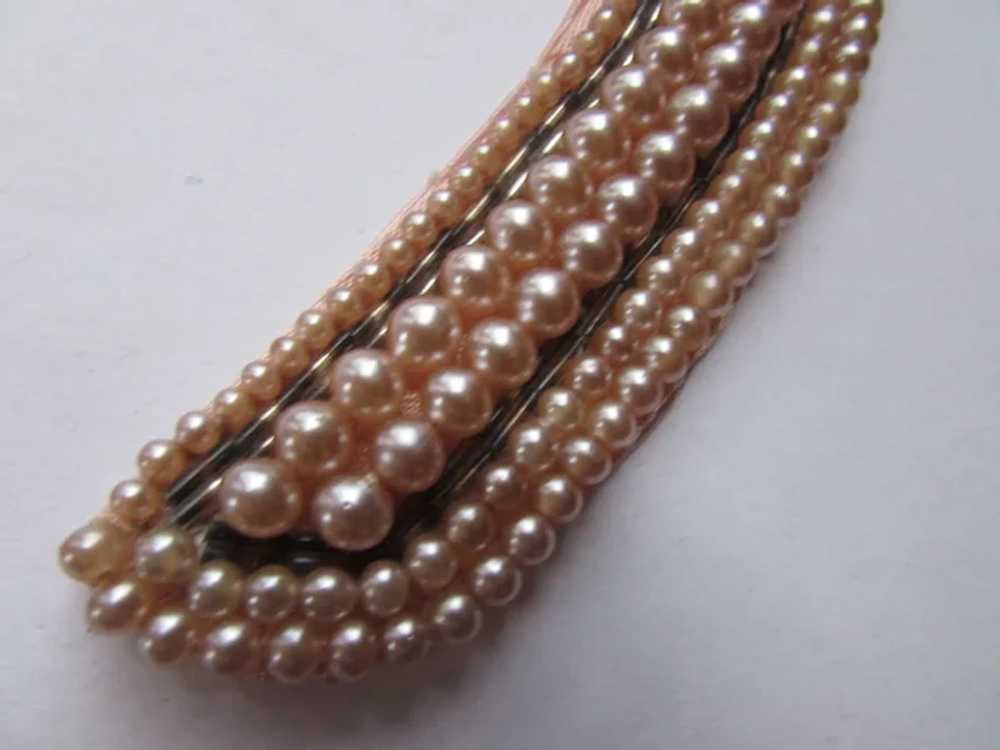 SALE Pretty in Pink Mid Century Faux Pearl Beaded… - image 5