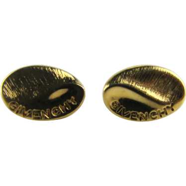 Givenchy Vintage Earrings Clip-on Logo Gold Plated selling Teardrop Black Faceted Stones