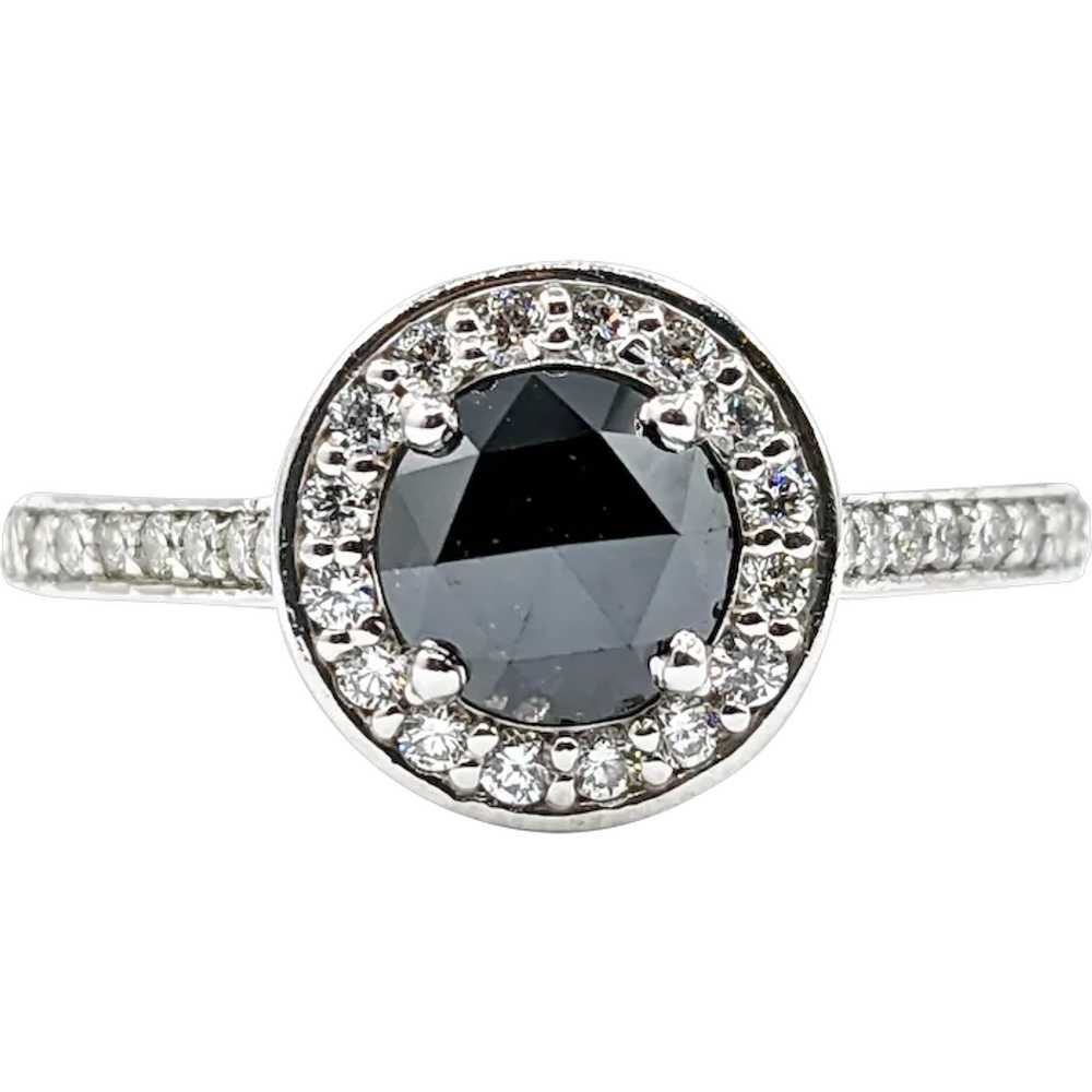 1.25ct Black & White Diamond Ring In White Gold - image 1