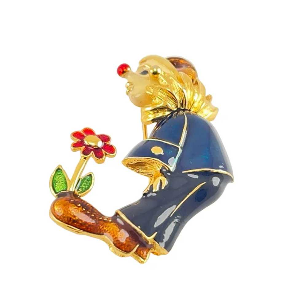 Clown or Jester Pin Enamel with Sprouting Daisy F… - image 5