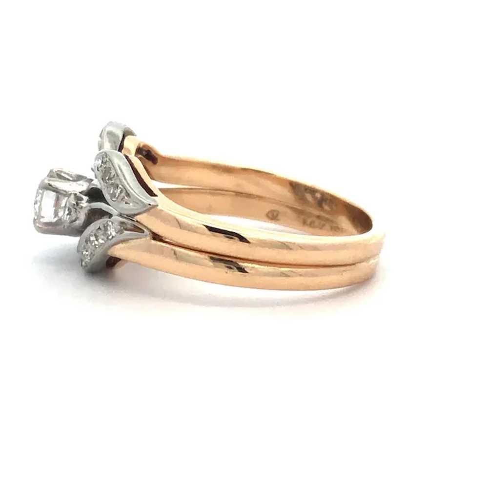 Estate c1960's Diamond Wedding Ring Set in 14kt G… - image 3
