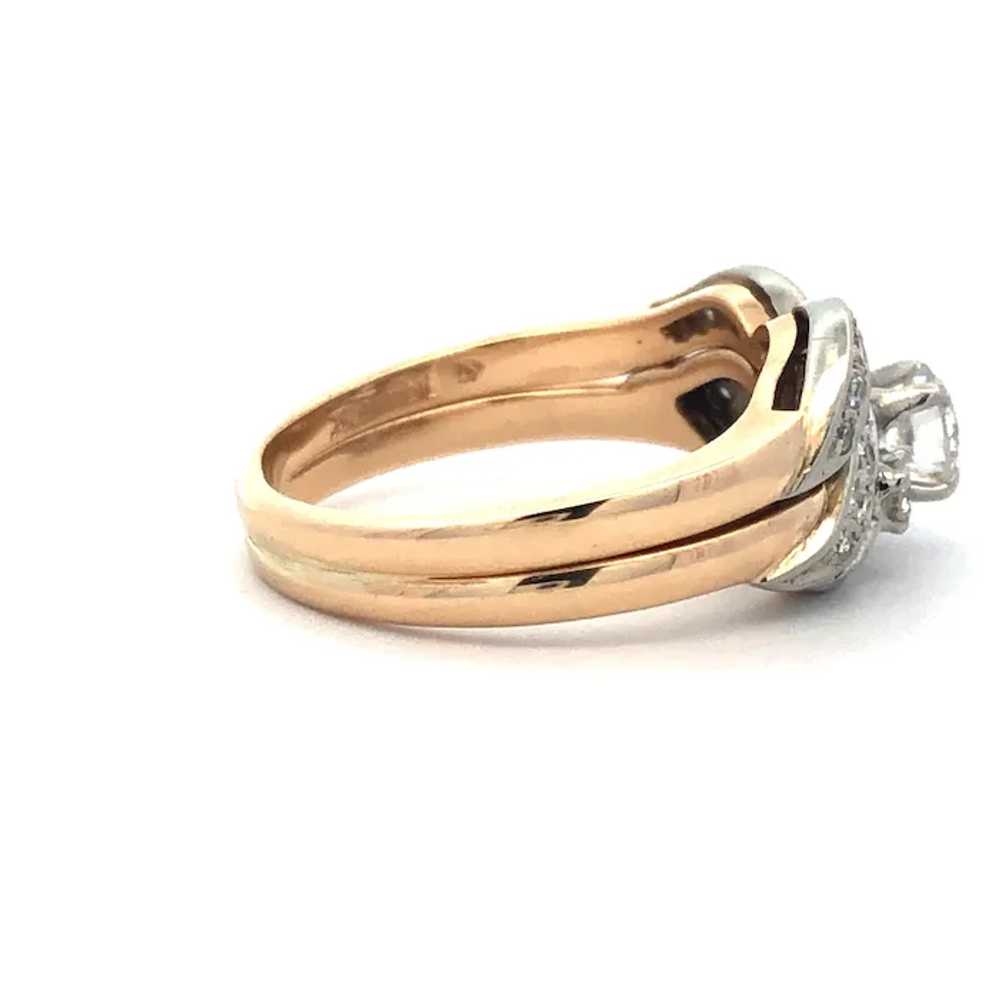 Estate c1960's Diamond Wedding Ring Set in 14kt G… - image 5