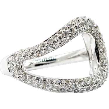.50ctw Pave-Set Tear Diamond Ring In White Gold