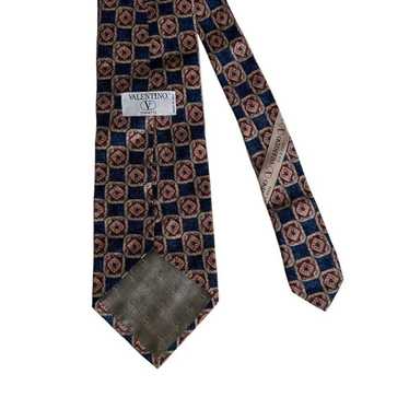 Men's Vintage Valentino Cravatte Geometric Blue Ti