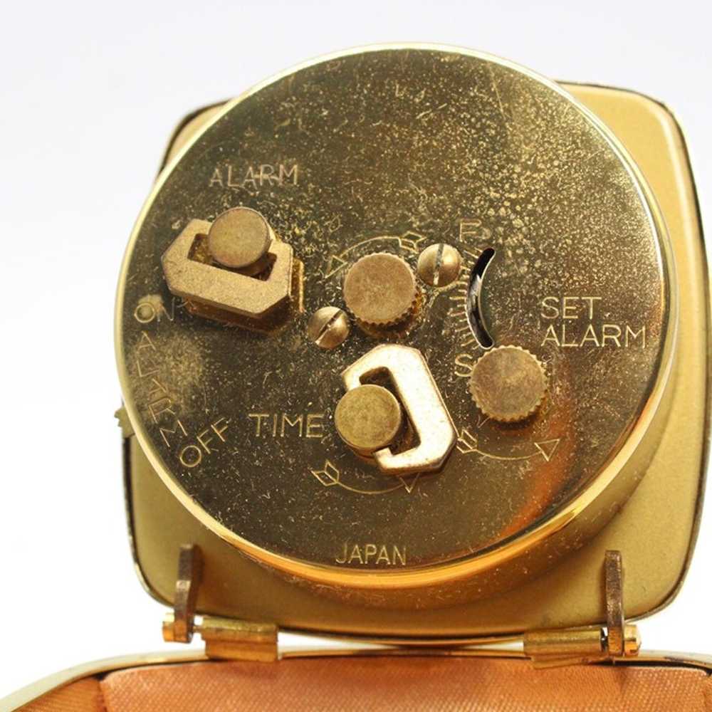 Vintage Westclox Travel Clock Gold Tone Mid-Centu… - image 7