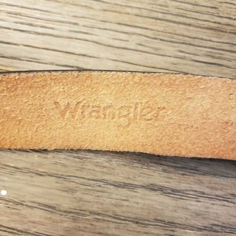 Vintage Wrangler Mens Embriodered Leather Belt Si… - image 2