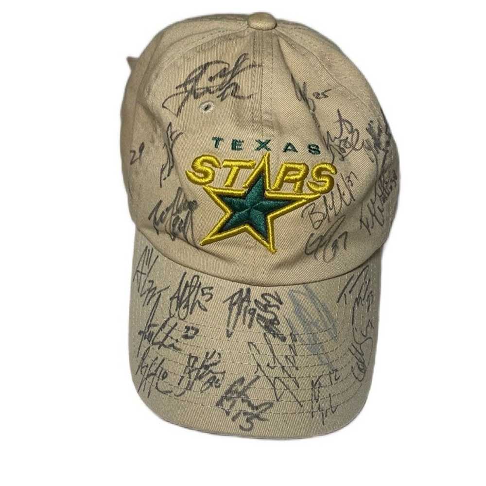 Vintage Texas Stars Hat Autographed Hockey AHL St… - image 1