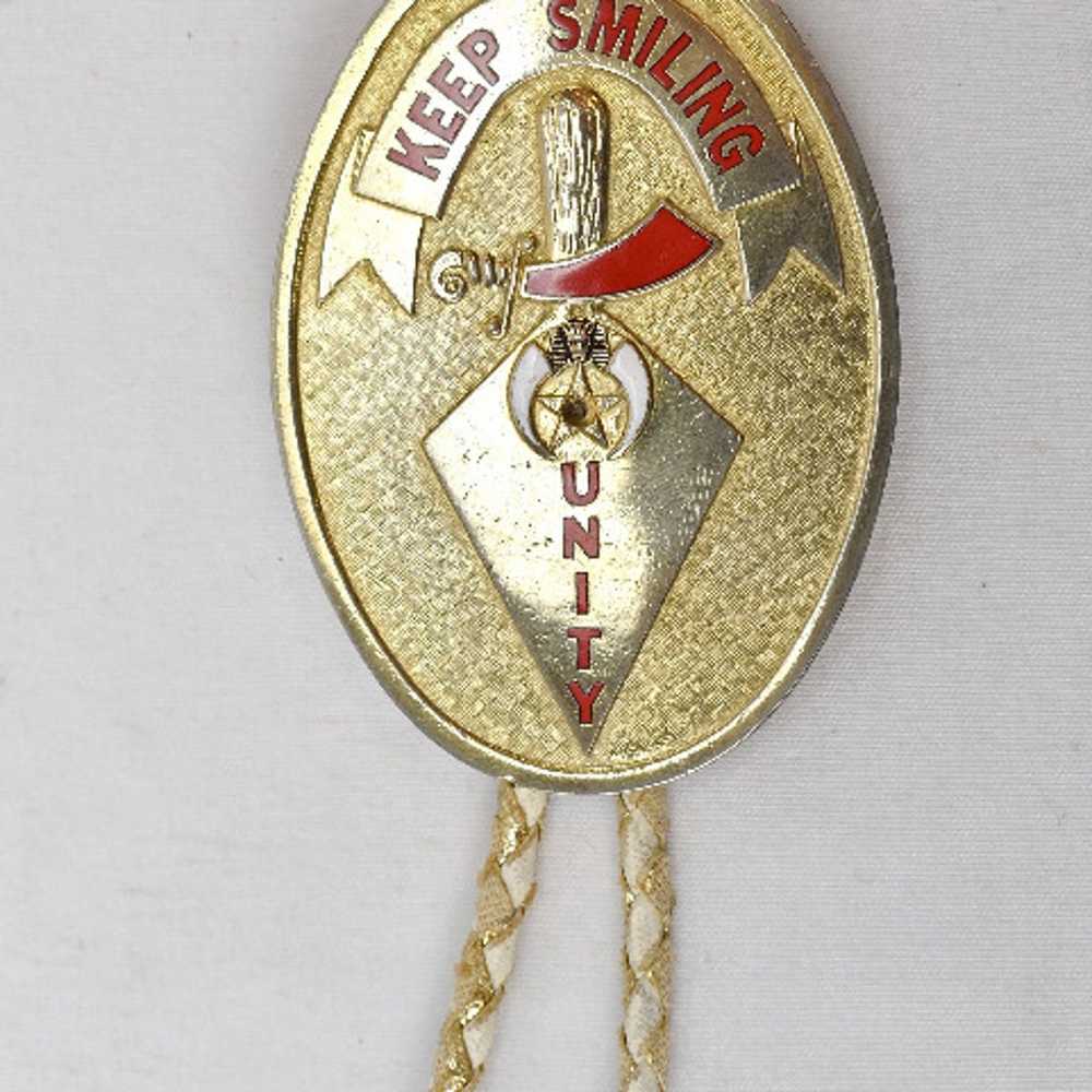 Shriners Bolo Tie Keep Smiling Unity - image 1